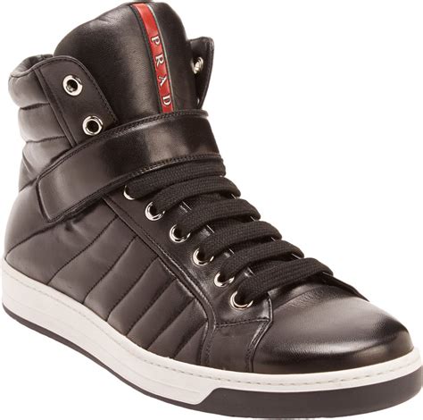 prada quilted sneakers with heels|high top prada sneakers.